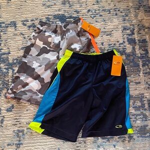Champion Neon Yellow and Black Athletic Shorts Size 8-10y